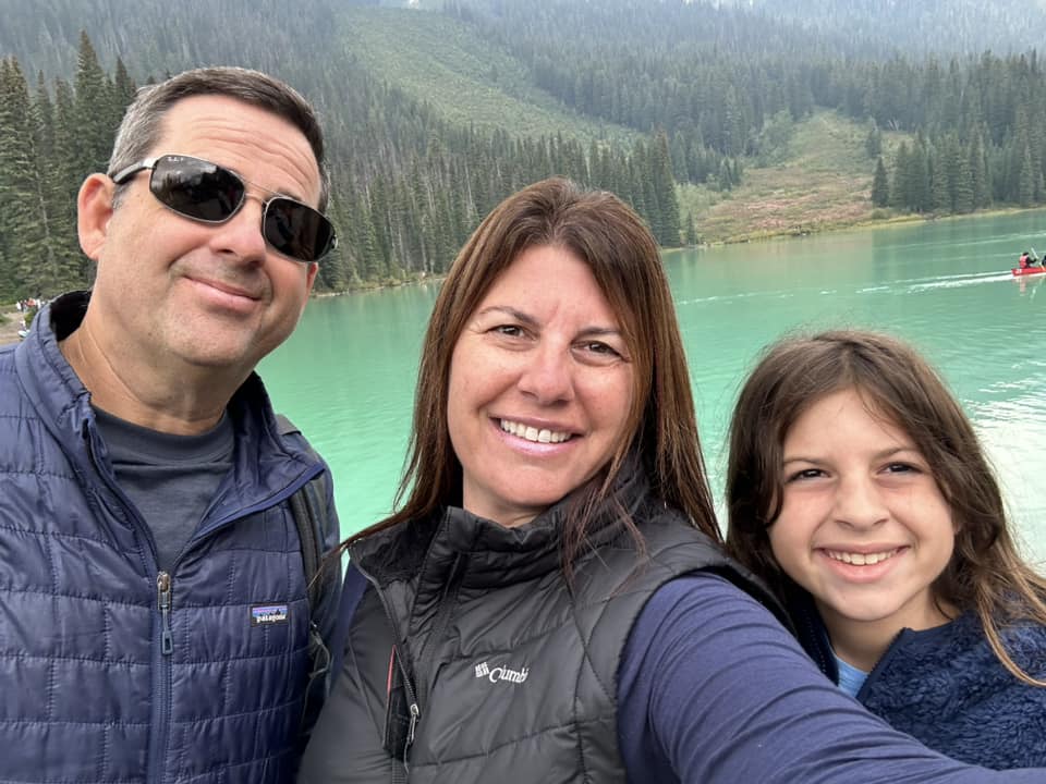 Dr. Guthrie-family-lake Dentist family in mountains lake