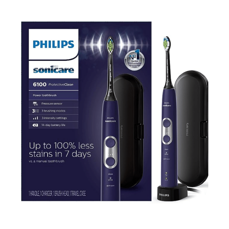 Sonicare 6100 protective clean Electric toothbrush, hundred percent less stains